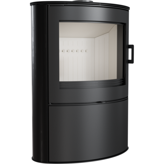 Kratki KOZA/AB/S/2/KAFEL/CZARNA 10 kW Črn, polkrožno steklo Prostostoječi