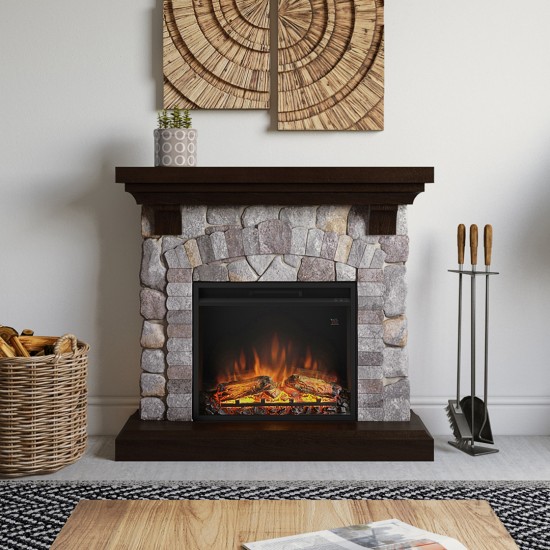 TAGU Električni kamin REINO z vložkom sivi kamen FM467-GR2+23PF1A Električni kamini