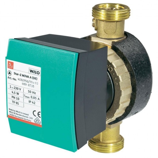 WILO obtočna črpalka za pitno vodo Star Z NOVA A s krogličnim zapornim in protipovratnim ventilom z navojem G1/2'' Wilo obtočne črpalke WILO obtočna črpalka za pitno vodo Star Z NOVA A s krogličnim zapornim in protipovratnim ventilom z navojem G1/2'' Wilo obtočne črpalke
