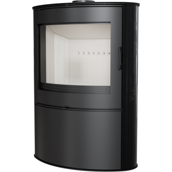 Kratki KOZA/AB/S/2/KAFEL/CZARNA 10 kW Črn, polkrožno steklo Prostostoječi