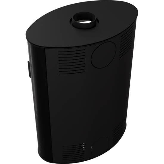 Kratki KOZA/AB/S/2/KAFEL/CZARNA 10 kW Črn, polkrožno steklo Prostostoječi