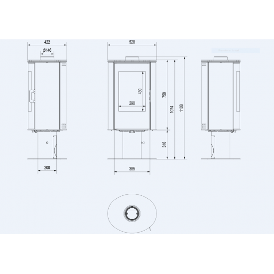 Kratki KOZA/AB/S/N/O/DR/KAFEL/CZARNY 8kW Črn, polkrožno steklo Prostostoječi