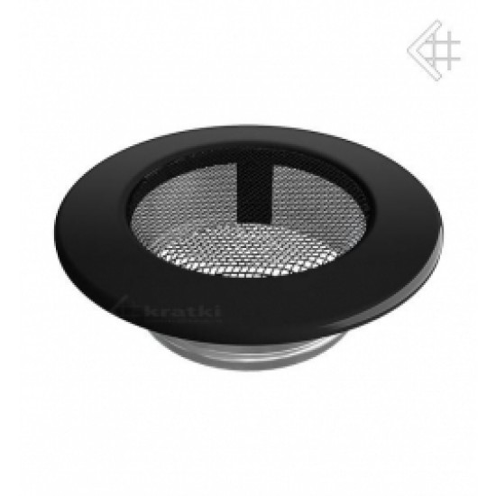 Zračnik za kamin okrogli črni fi100 Zračniki za kamine
